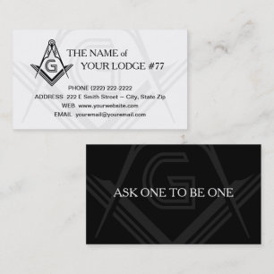 Masonic Business Card Template   Black and White