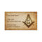 Masonic Business Card Template | Rustic Parchment