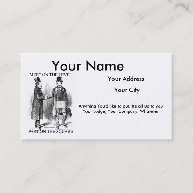 Masonic Business Cards (Front)
