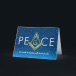 Masonic Christmas Cards | Freemasonry Holiday<br><div class="desc">Looking for unique masonic Christmas cards that you can personalize? Here are beautiful freemasonry Christmas cards that you can send out to friends and family this year! This modern design features a gold square and compass symbol, forming the letter"A" in the word "peace" set inside a border of falling snow...</div>