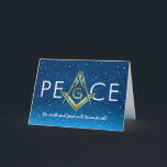 Masonic Christmas Cards | Freemasonry Holiday<br><div class="desc">Looking for unique masonic Christmas cards that you can personalize? Here are beautiful freemasonry Christmas cards that you can send out to friends and family this year! This modern design features a gold square and compass symbol, forming the letter"A" in the word "peace" set inside a border of falling snow...</div>