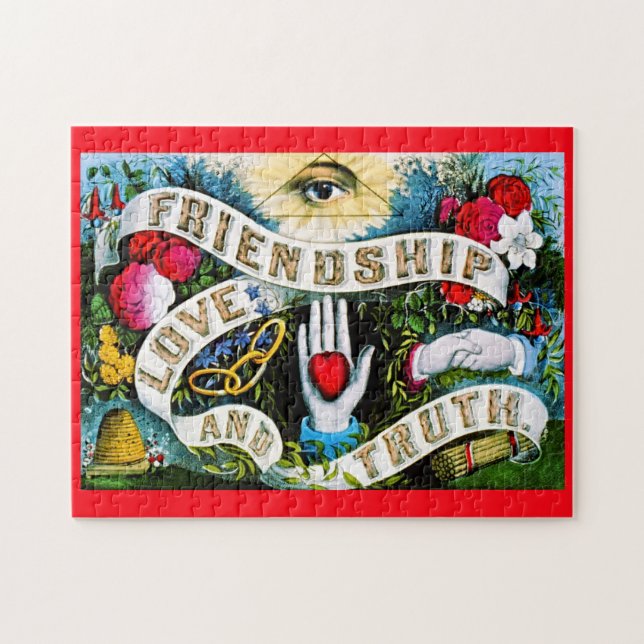 Masonic Colourful Truth Romantic Love Friendship Jigsaw Puzzle (Horizontal)