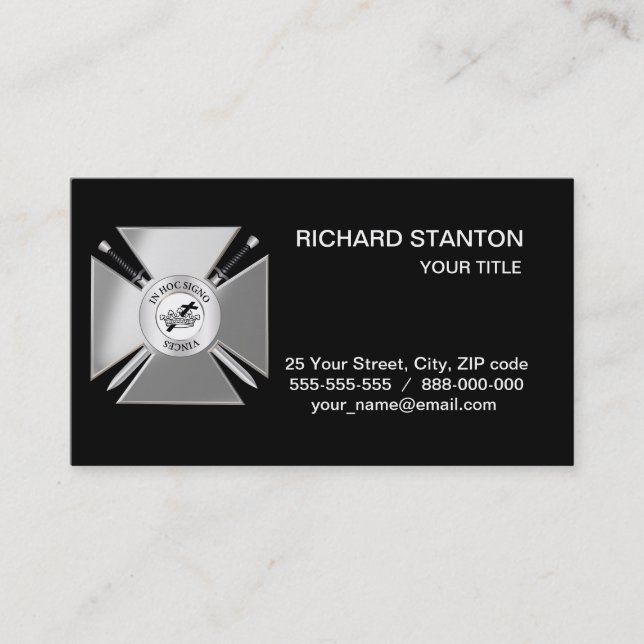 Masonic cross business card (Front)