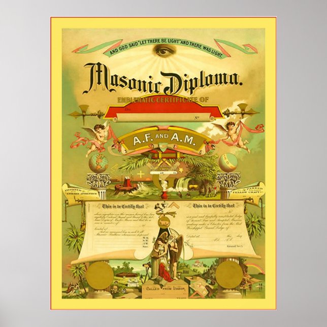 Masonic Diploma (1891) Poster (Front)