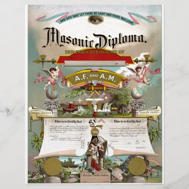 Masonic Diploma circa 1890 (Front)