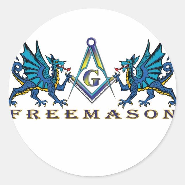 Masonic dragons classic round sticker (Front)