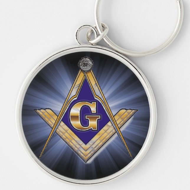 Masonic Emblem Square and Compass Key Ring (Front)