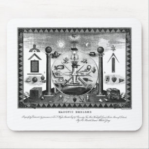 Masonic Emblems Chart from 1874 Mouse Mat