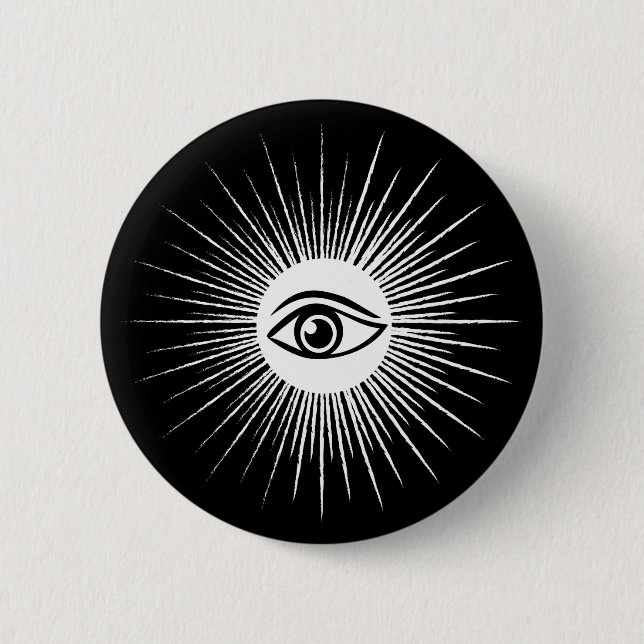 Masonic eye 6 cm round badge (Front)