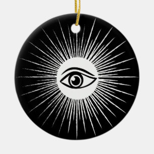 Masonic eye ceramic tree decoration