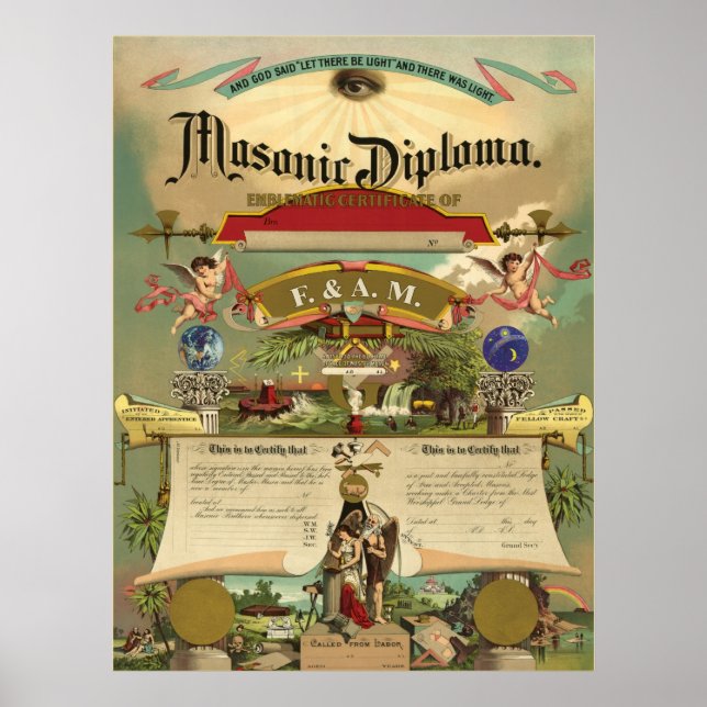 Masonic F&AM Diploma Poster (Front)