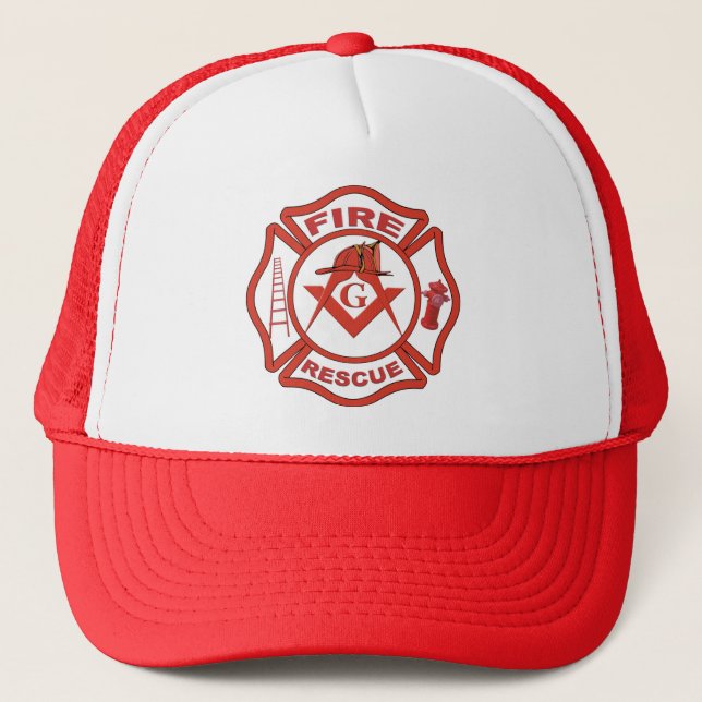 MASONIC FIRE RESCUE TRUCKER HAT (Front)
