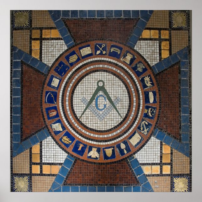 Masonic Floor Tiled Mosaic Poster (Front)