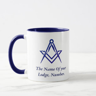 Masonic Freemason Compass Blue Mug