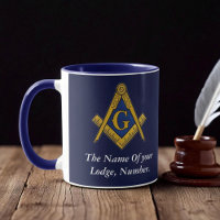 Masonic Freemason Compass Navy Blue