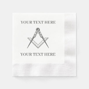 Masonic Freemason Square and Compass  Napkin