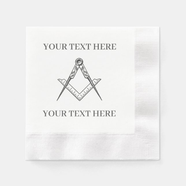 Masonic Freemason Square and Compass  Napkin (Front)