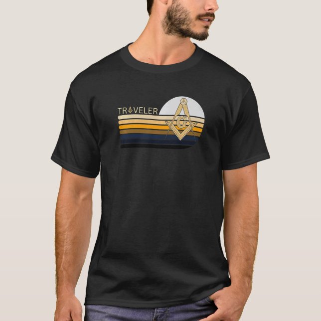 Masonic Freemasonry Compass Travelling T-Shirt (Front)