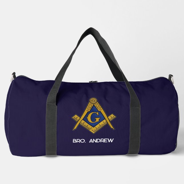 Masonic Freemasons Masonry Oes Square and Compass Duffle Bag (Front)