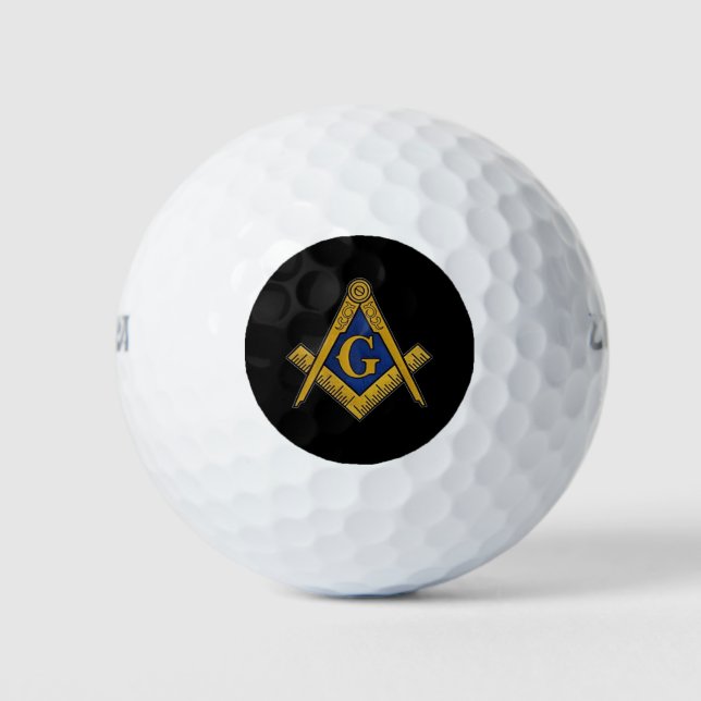 Masonic Freemasons Masonry Oes Square and Compass Golf Balls (Front)