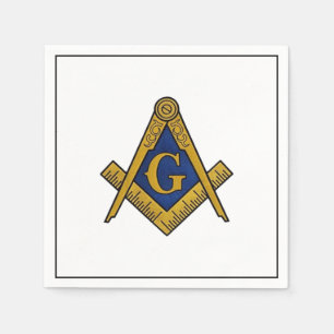 Masonic Freemasons Masonry Oes Square and Compass Napkin