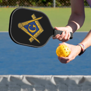 Masonic Freemasons Masonry Square and Compass Pickleball Paddle