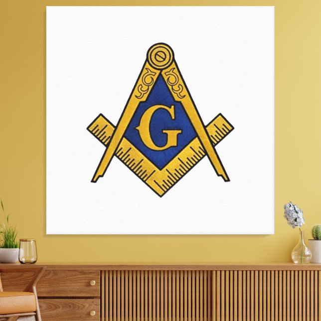 Masonic Freemasons Square and Compass Canvas Print (Insitu(LivingRoom))