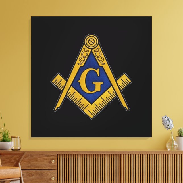 Masonic Freemasons Square and Compass Canvas Print (Insitu(LivingRoom))