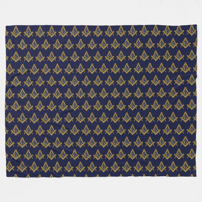 Masonic Freemasons Square and Compass Fleece Blanket (Front (Horizontal))