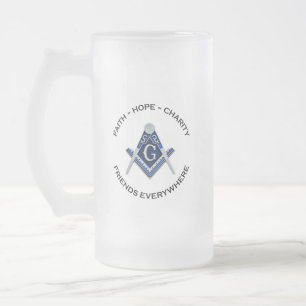 Masonic Frosted Mug Blue