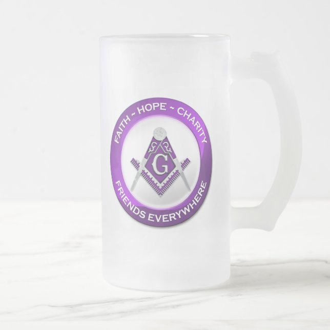 Masonic Frosted Mug Purple (Right)