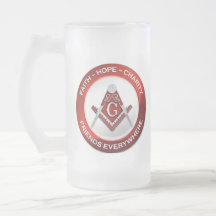 Masonic Frosted Mug Red
