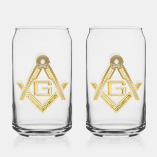 Masonic Golden Rush Can Glass