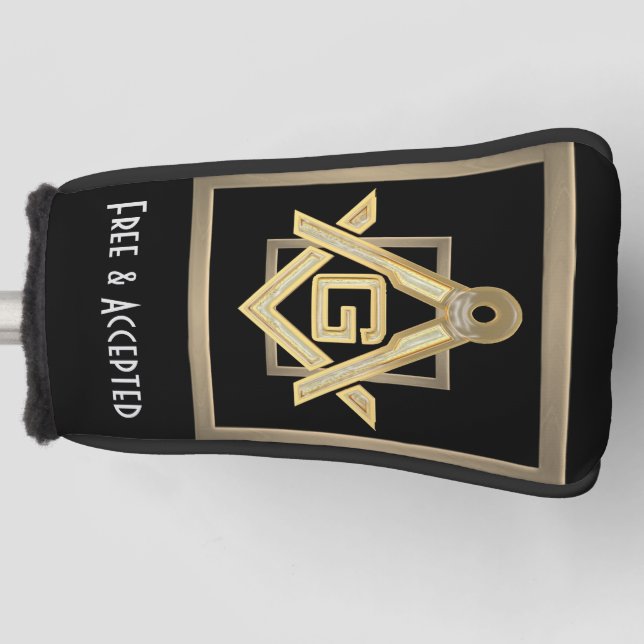 Masonic Golden Rush Golf Head Cover (Front)