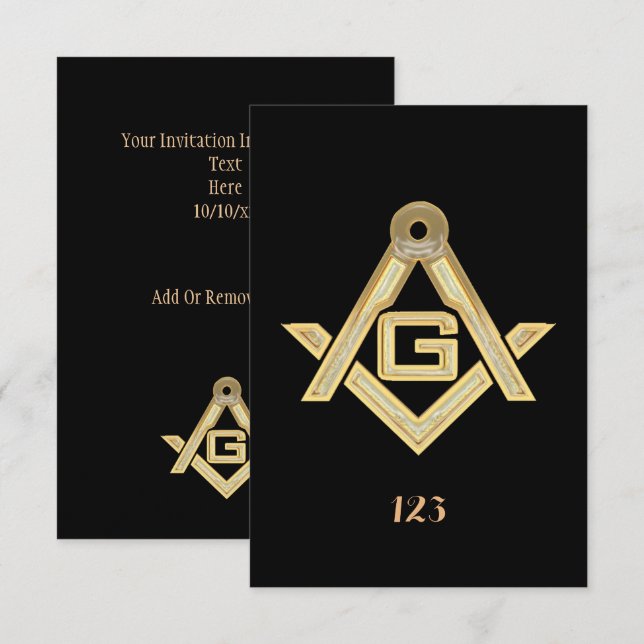 Masonic Golden Rush Invitation (Front/Back)