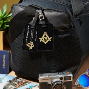 Masonic Golden Rush Luggage Tag