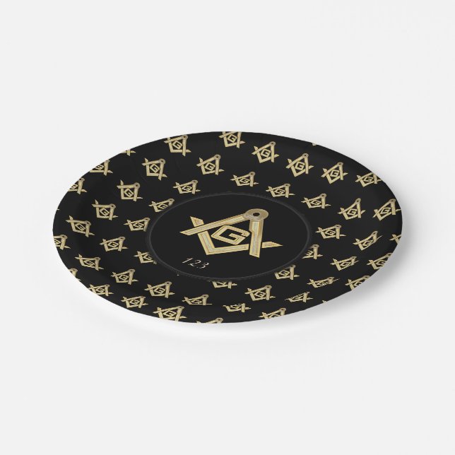 Masonic Golden Rush Paper Plate (Angled)