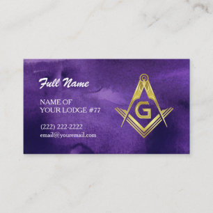 Masonic Grand Lodge Business Cards   Purple & Gold