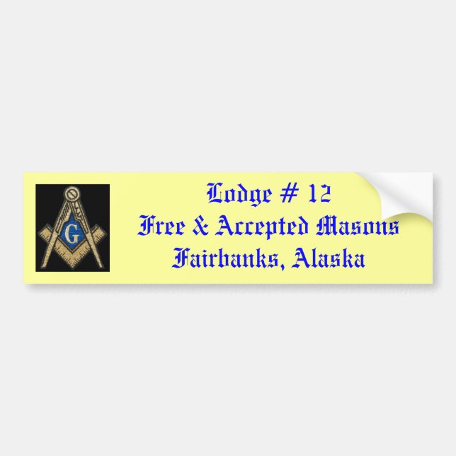 Masonic Lodge Bumper Sticker (Front)