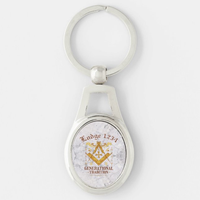 Masonic Lodge Customisable Key Ring (Front)