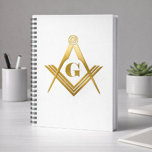 Masonic Lodge Gold Letter G Notebook