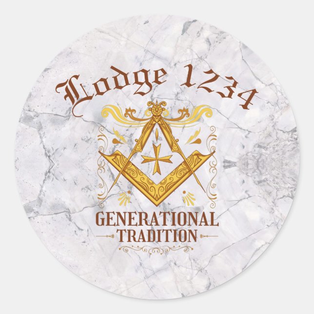 Masonic Lodge Keeping Tradition Classic Round Sticker (Front)