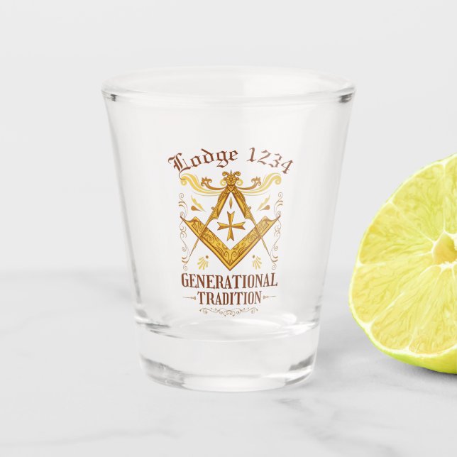 Masonic Lodge Keeping Tradition Shot Glass (Front)