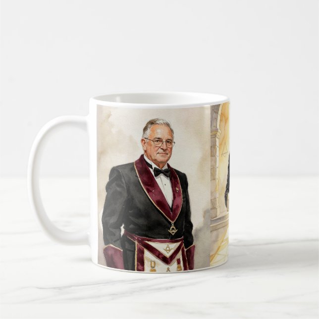 Masonic Master Mason Freemason Compass  Coffee Mug (Left)
