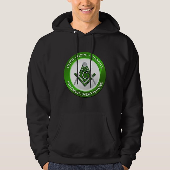Masonic Men's Hoodie Green (Front)