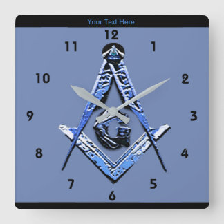 Masonic Minds (Blue) Square Wall Clock