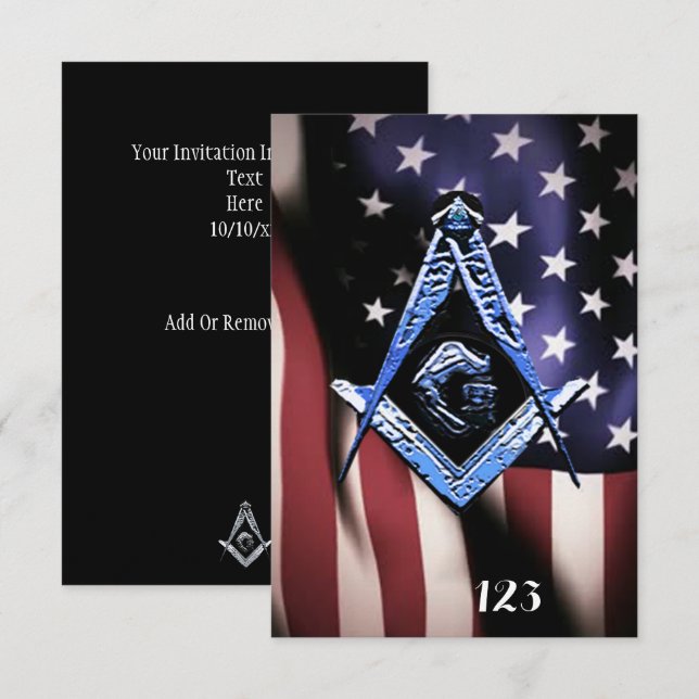 Masonic Minds (BlueUSA) Invitation (Front/Back)