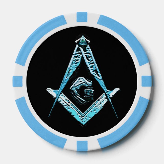 Masonic Minds (BrightBlue) Poker Chips (Front)