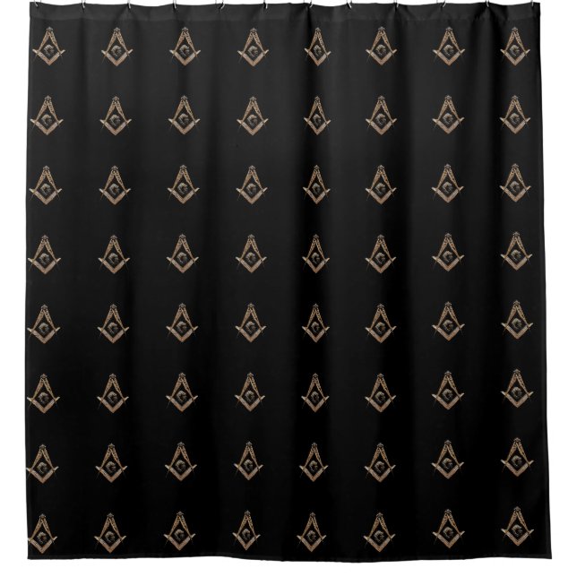 Masonic Minds (BrownishGold) Shower Curtain (Front)