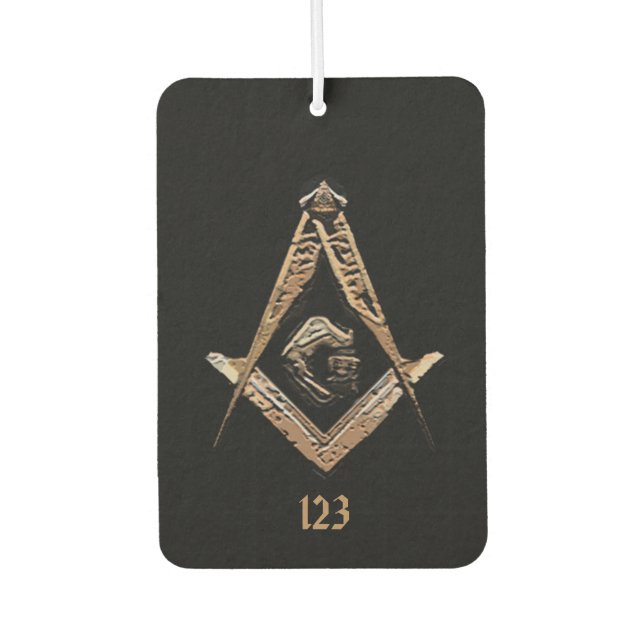 Masonic Minds (Golden) Car Air Freshener (Front)